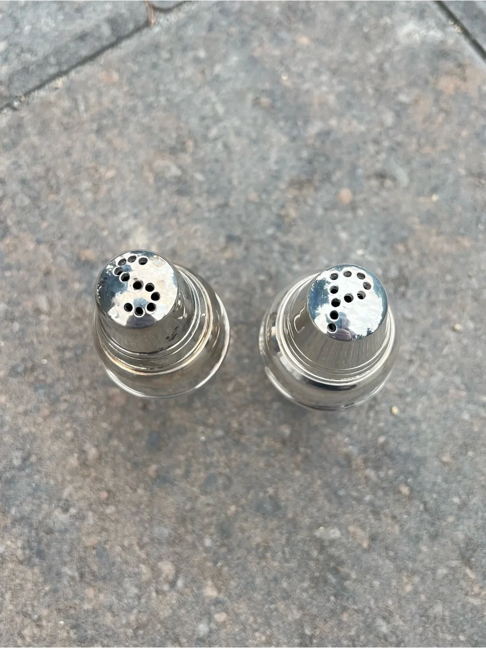 Vintage Restoration Hardware Silverplate Cocktail Shaker Salt & Pepper Shakers